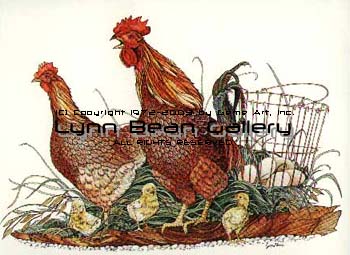 Chickens with Egg Basket.