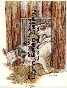 Three Pigs in Doorway, Left.