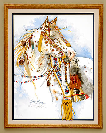 COPPER APPALOOSA, NATIVE AMERICAN DRESS 18x24.