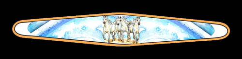 LYNN BEAN BRACELET BY-57 — THREE WHITE ARABIANS.